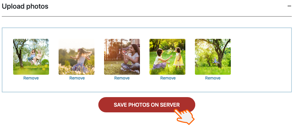 Saving photos on server